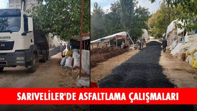 Karaman'ın Sarıveliler ilçesinde asfaltlama çalışmaları sürüyor. 