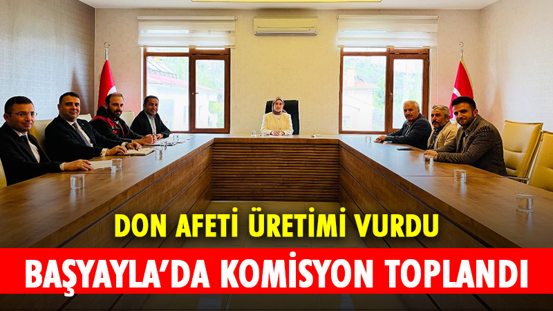 Başyayla’da ilçesinde don afeti sonrası komisyon toplandı. Tarımsal zararlar değerlendirildi,