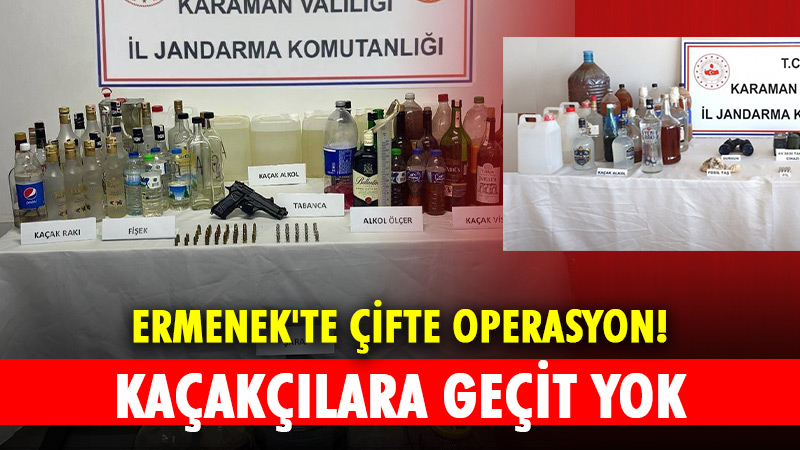 Karaman’ın Ermenek ilçesinde kaçak alkol ve define avcılarına jandarma darbesi...